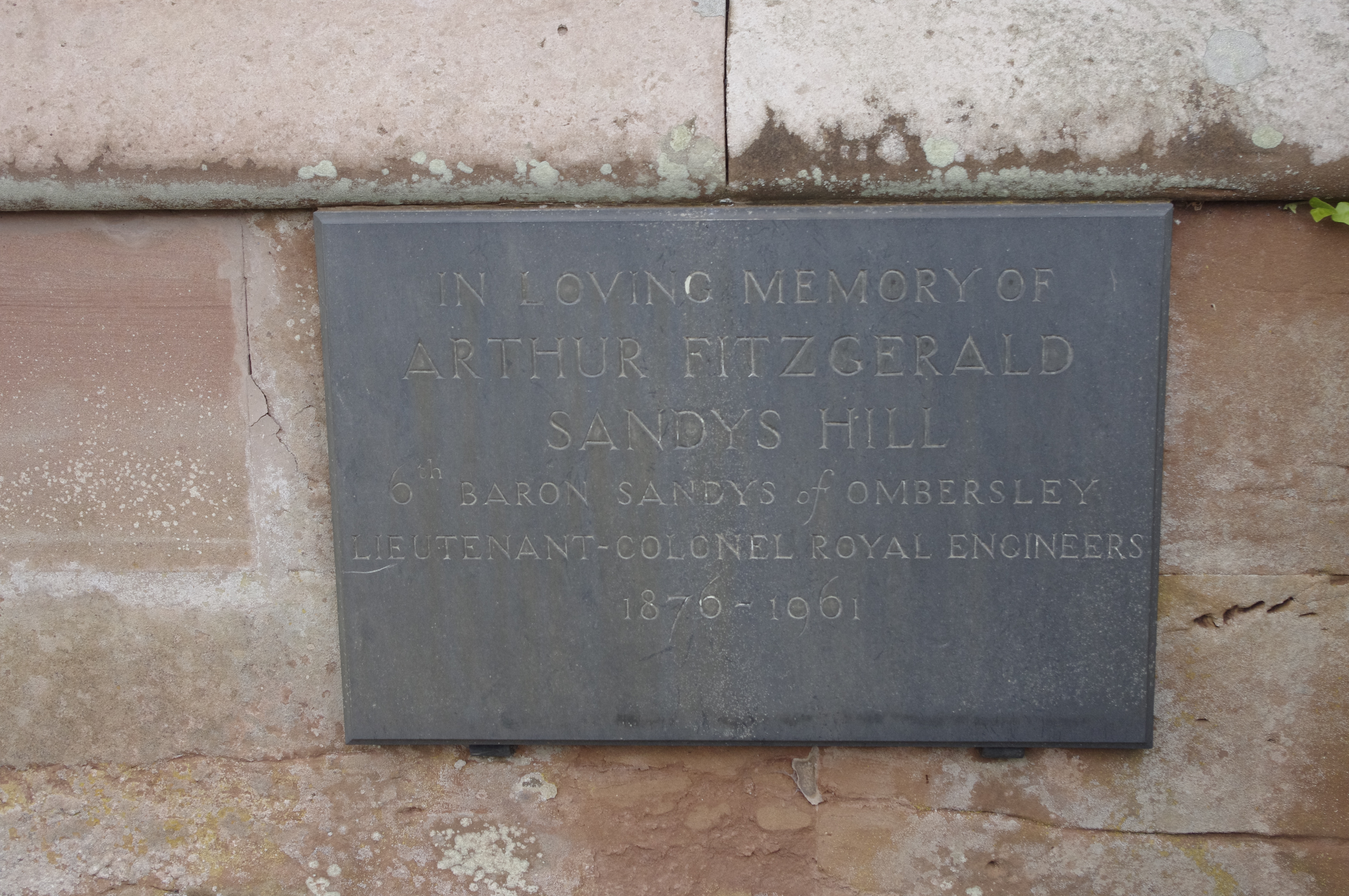Sandys, wall monument, November 2023