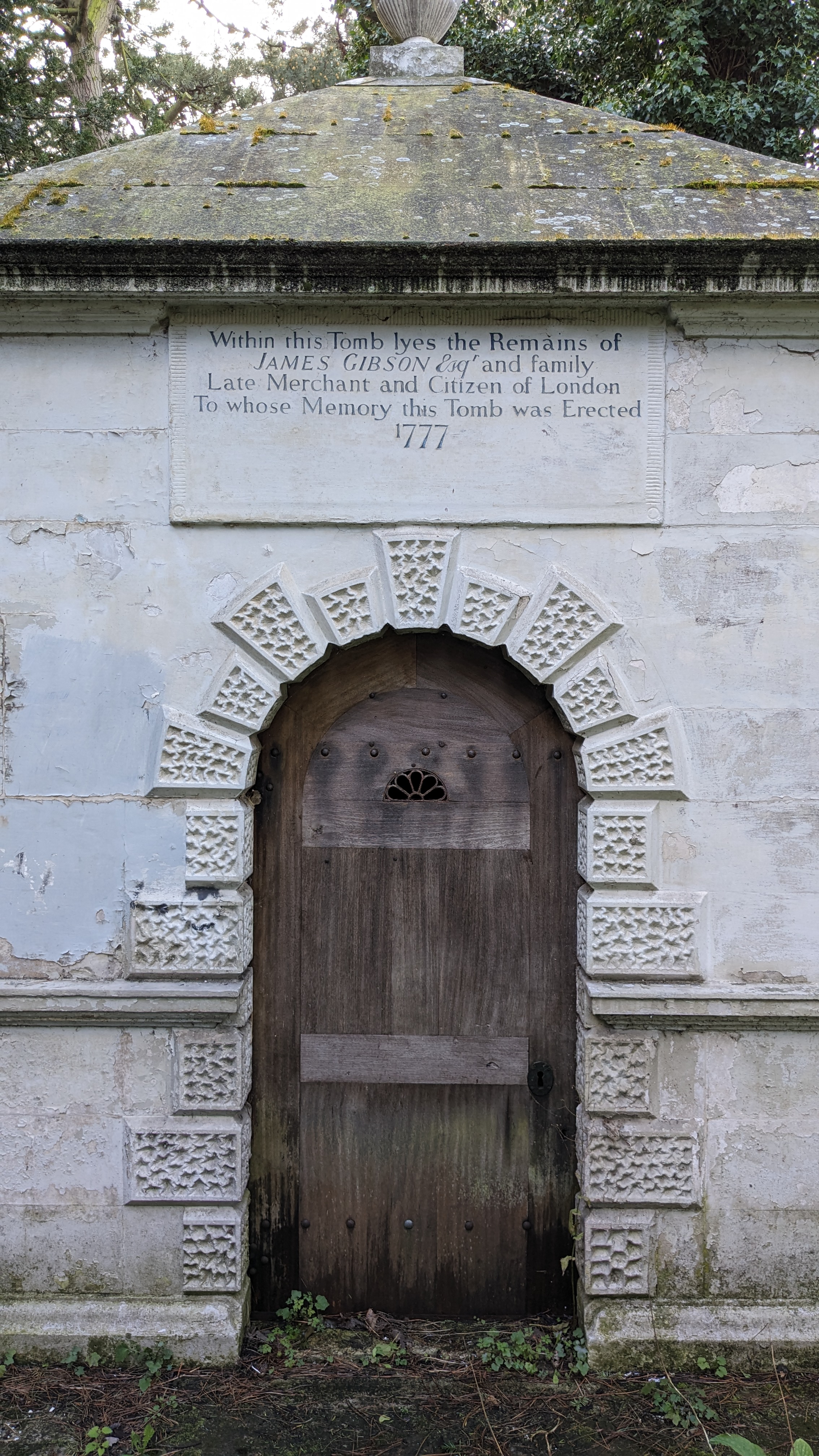 Gibson Mausoleum, exterior, 2024