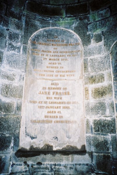 Fraser Mausoleum – Interior detail of mural plaque (2017)